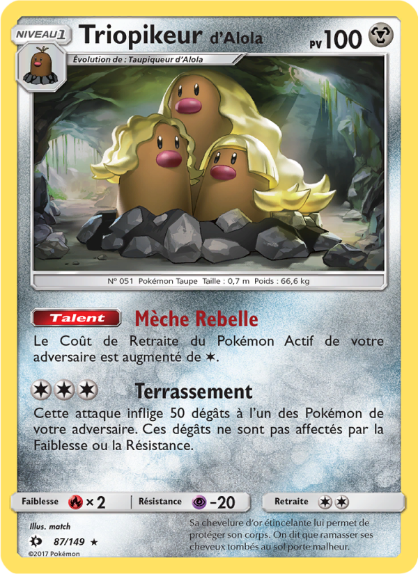 Triopikeur d’Alola 87 — Soleil et Lune (French Pokémon TCG card)