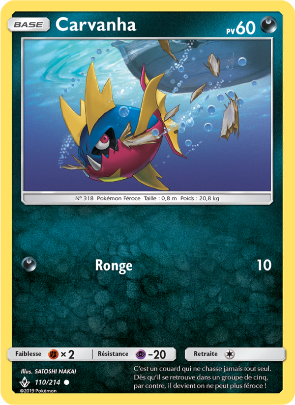 Carvanha 110 — Alliance Infaillible (French Pokémon TCG card)