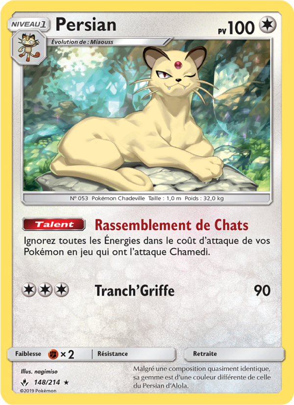 Persian 148 — Alliance Infaillible (French Pokémon TCG card)