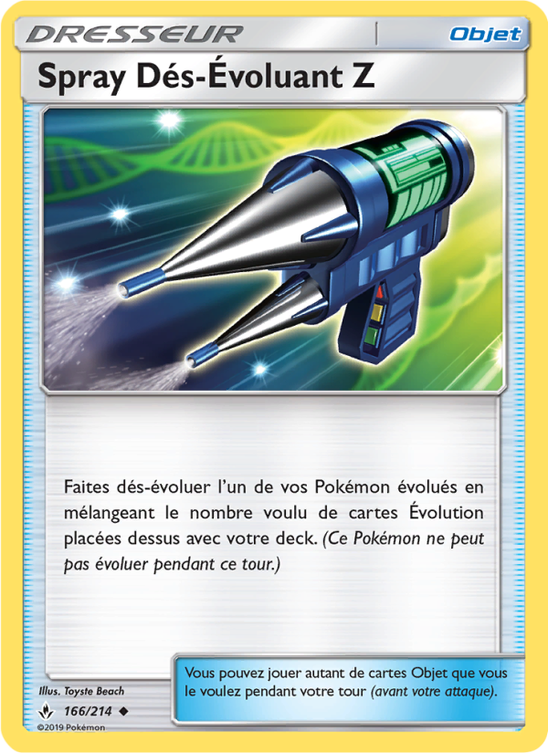 Spray Dés-Évoluant Z 166 — Alliance Infaillible (French Pokémon TCG card)