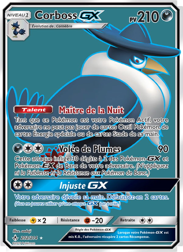 Corboss GX 202 — Alliance Infaillible (French Pokémon TCG card)