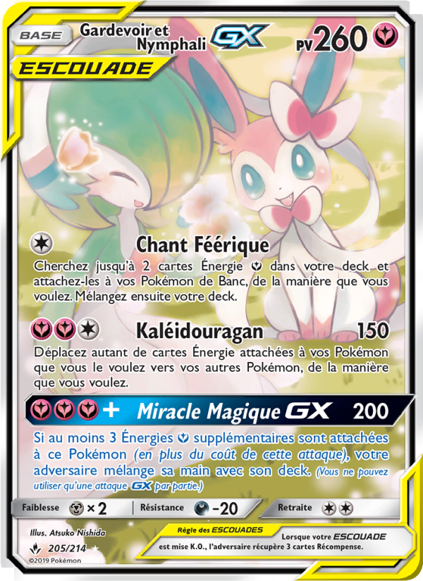 Gardevoir et Nymphali GX 205 — Alliance Infaillible (French Pokémon TCG card)