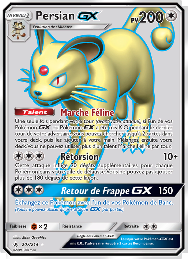 Persian GX 207 — Alliance Infaillible (French Pokémon TCG card)