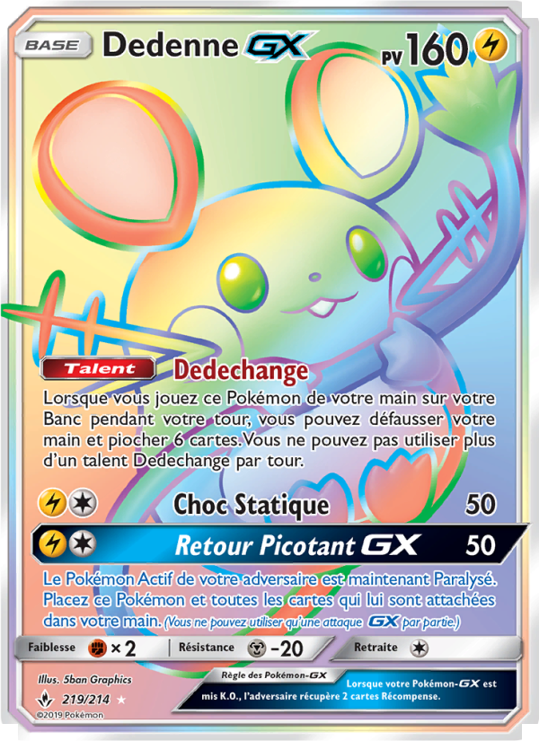 Dedenne GX 219 — Alliance Infaillible (French Pokémon TCG card)