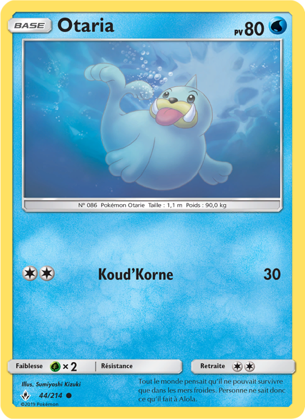 Otaria 44 — Alliance Infaillible (French Pokémon TCG card)