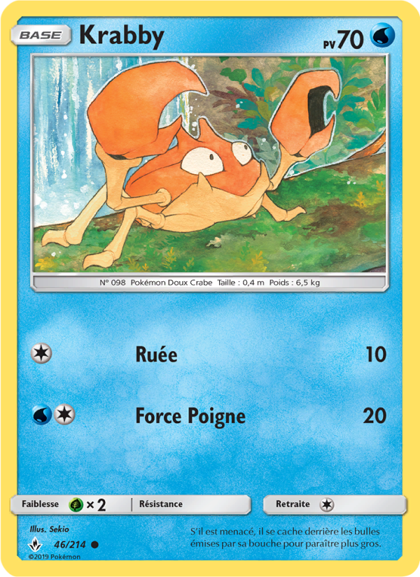 Krabby 46 — Alliance Infaillible (French Pokémon TCG card)