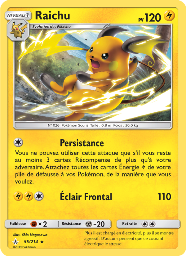 Raichu 55 — Alliance Infaillible (French Pokémon TCG card)