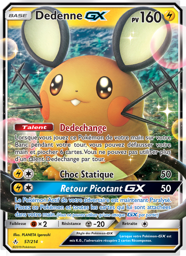 Dedenne GX 57 — Alliance Infaillible (French Pokémon TCG card)