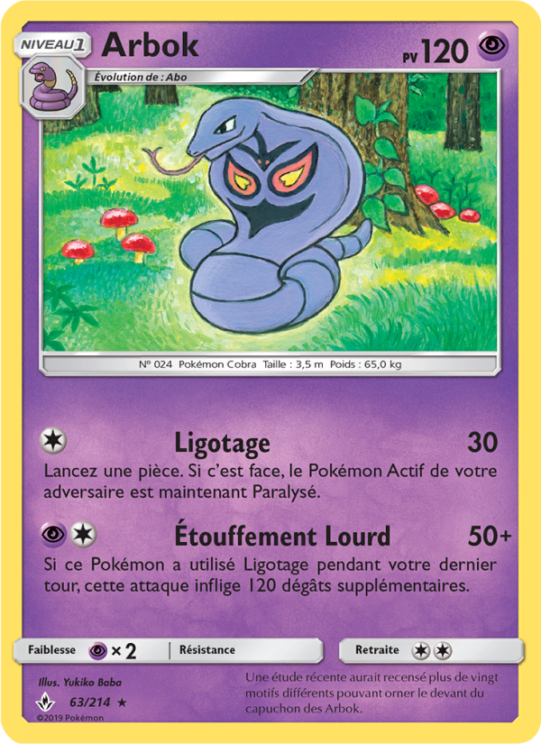Arbok 63 — Alliance Infaillible (French Pokémon TCG card)