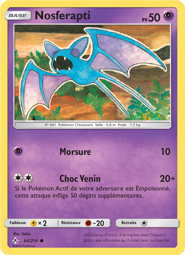Nosferapti 64 — Alliance Infaillible (French Pokémon TCG card)