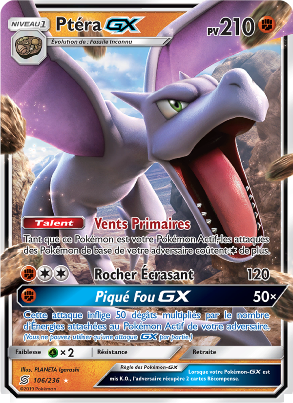 Ptéra GX 106 — Harmonie des Esprits (French Pokémon TCG card)