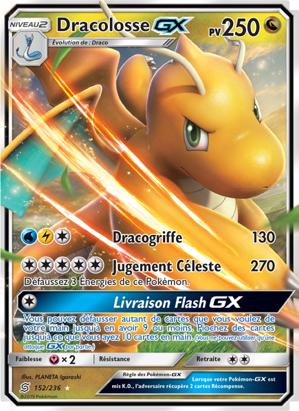 Dracolosse GX 152 — Harmonie des Esprits (French Pokémon TCG card)