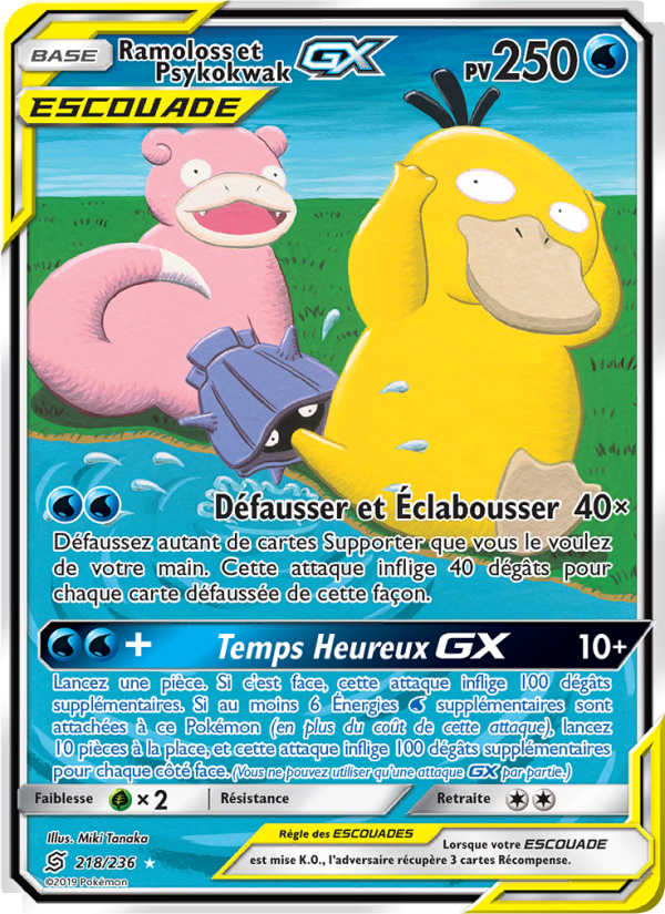 Ramoloss et Psykokwak GX 218 — Harmonie des Esprits (French Pokémon TCG card)