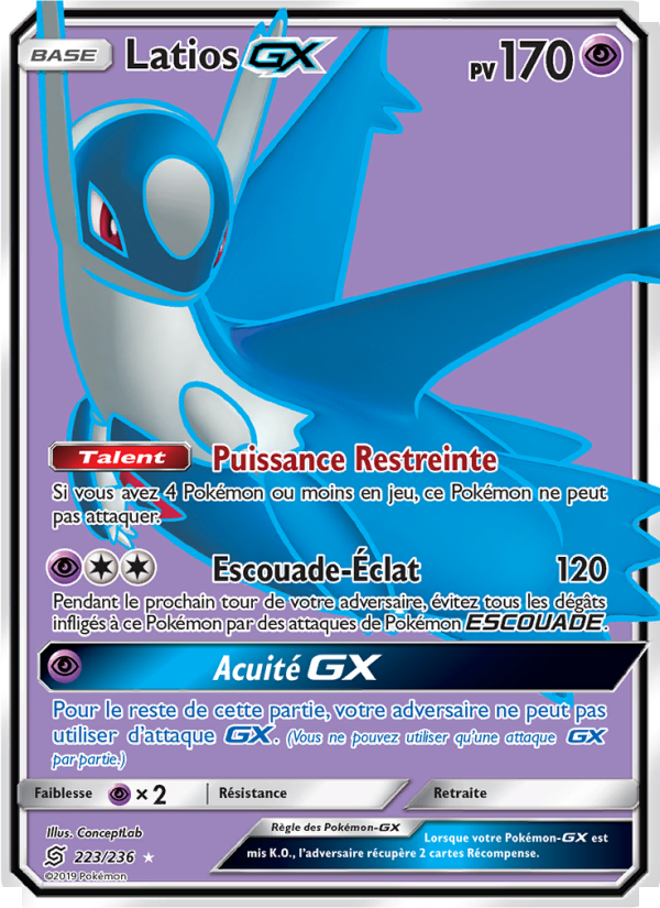 Latios GX 223 — Harmonie des Esprits (French Pokémon TCG card)