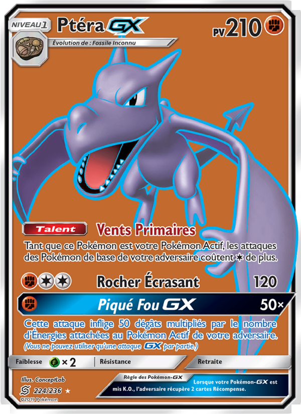 Ptéra GX 224 — Harmonie des Esprits (French Pokémon TCG card)