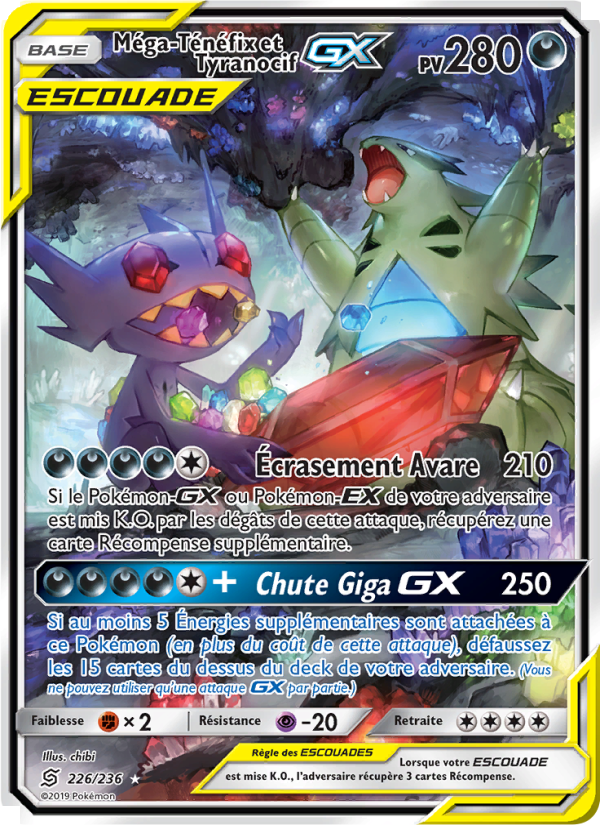 Méga-Ténéfix et Tyranocif GX 226 — Harmonie des Esprits (French Pokémon TCG card)
