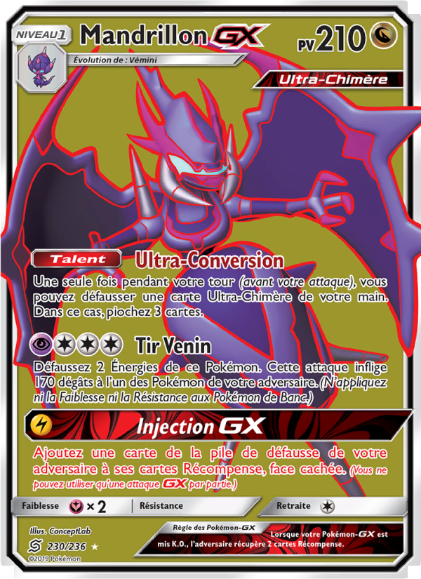 Mandrillon GX 230 — Harmonie des Esprits (French Pokémon TCG card)