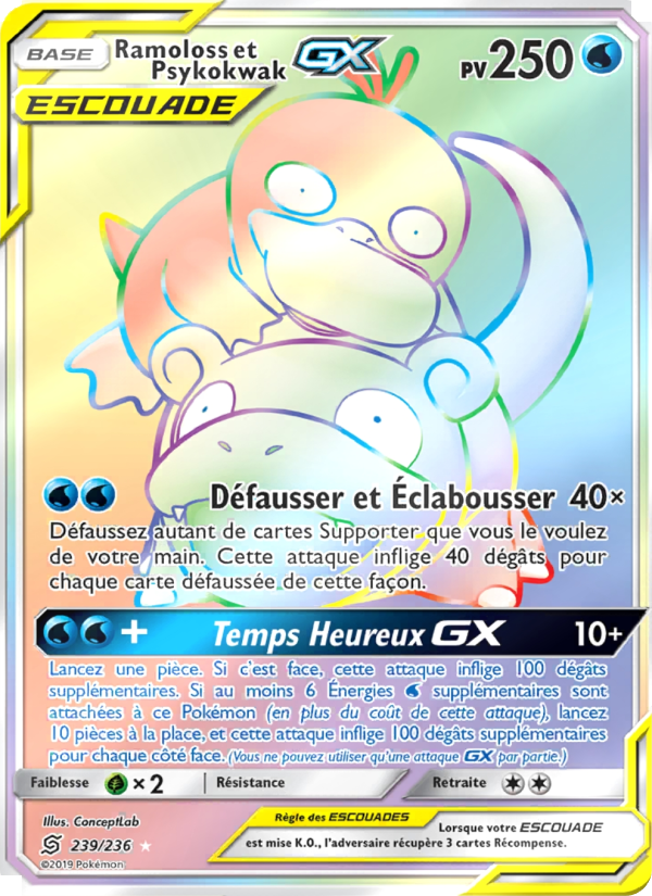 Ramoloss et Psykokwak GX 239 — Harmonie des Esprits (French Pokémon TCG card)