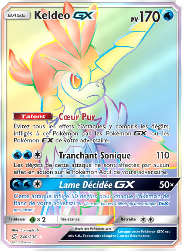 Keldeo GX 240 — Harmonie des Esprits (French Pokémon TCG card)