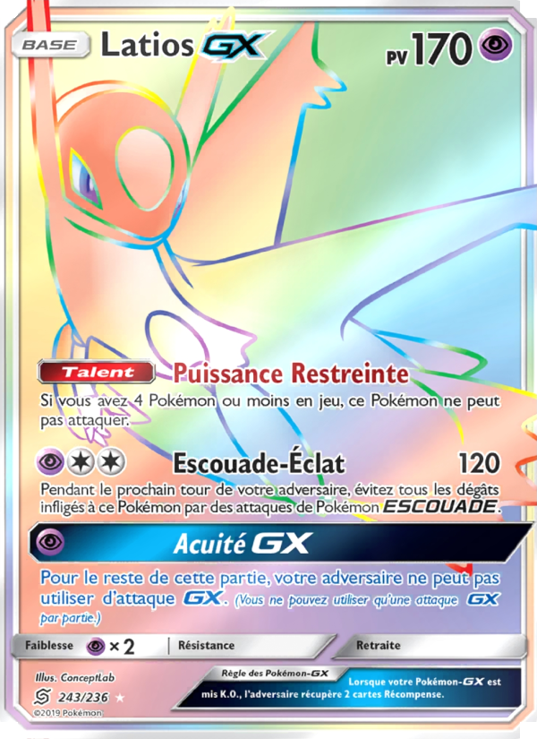 Latios GX 243 — Harmonie des Esprits (French Pokémon TCG card)