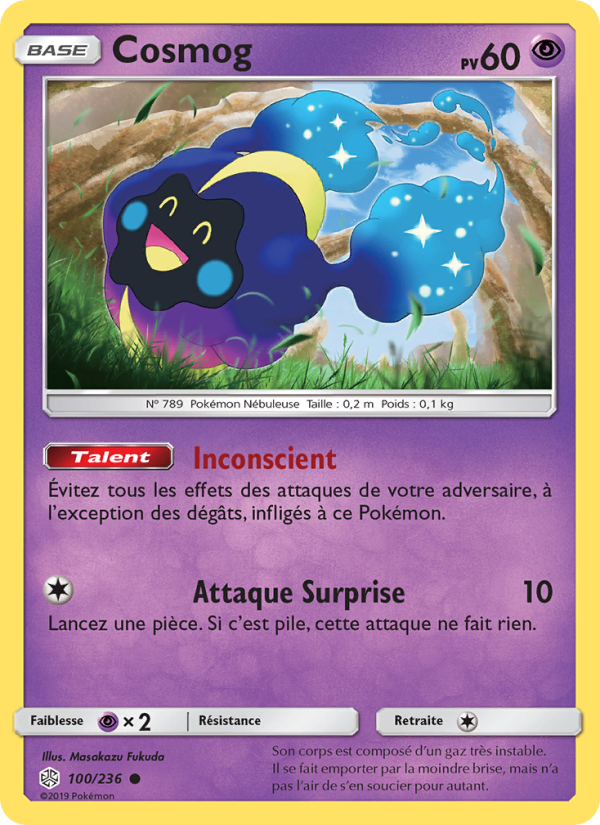 Cosmog 100 — Éclipse Cosmique (French Pokémon TCG card)