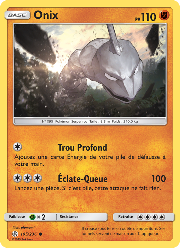 Onix 105 — Éclipse Cosmique (French Pokémon TCG card)