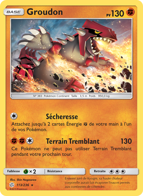 Groudon 113 — Éclipse Cosmique (French Pokémon TCG card)