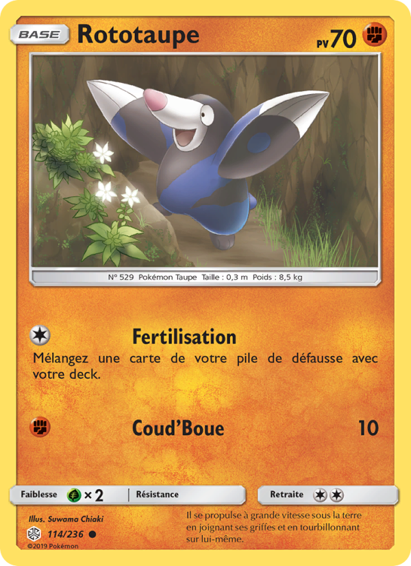 Rototaupe 114 — Éclipse Cosmique (French Pokémon TCG card)