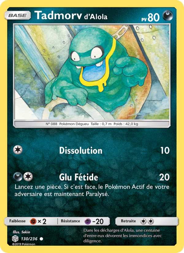 Tadmorv d’Alola 130 — Éclipse Cosmique (French Pokémon TCG card)