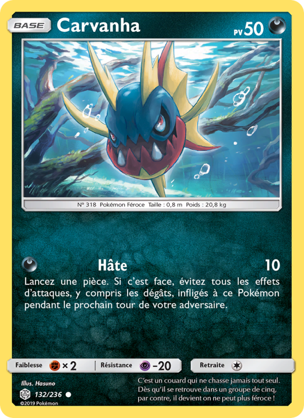 Carvanha 132 — Éclipse Cosmique (French Pokémon TCG card)