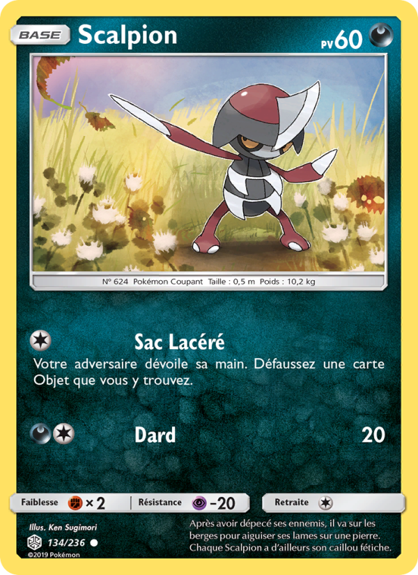 Scalpion 134 — Éclipse Cosmique (French Pokémon TCG card)