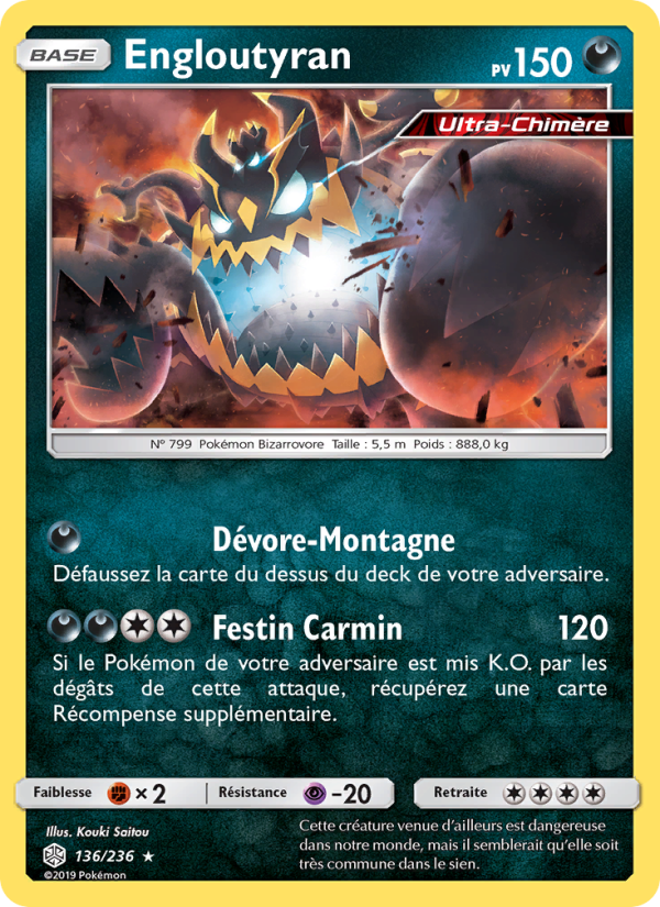Engloutyran 136 — Éclipse Cosmique (French Pokémon TCG card)