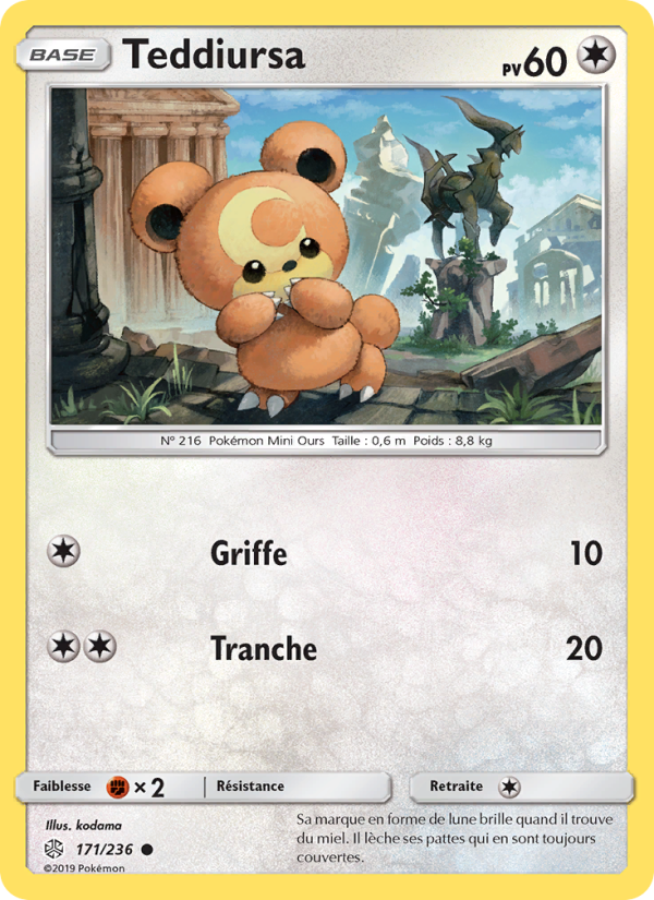 Teddiursa 171 — Éclipse Cosmique (French Pokémon TCG card)