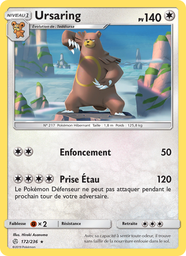 Ursaring 172 — Éclipse Cosmique (French Pokémon TCG card)