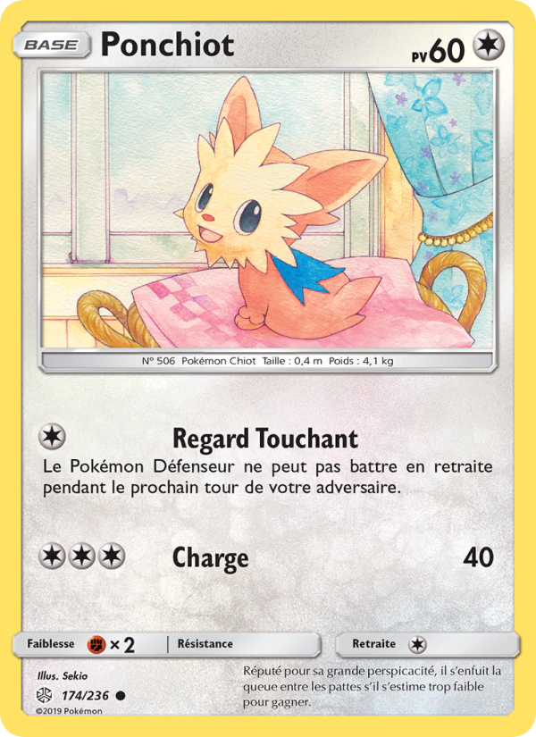 Ponchiot 174 — Éclipse Cosmique (French Pokémon TCG card)