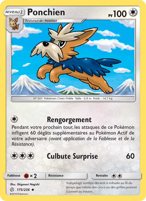 Ponchien 175 — Éclipse Cosmique (French Pokémon TCG card)