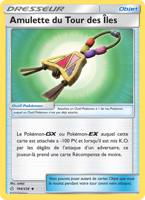 Amulette du Tour des Îles 194 — Éclipse Cosmique (French Pokémon TCG card)