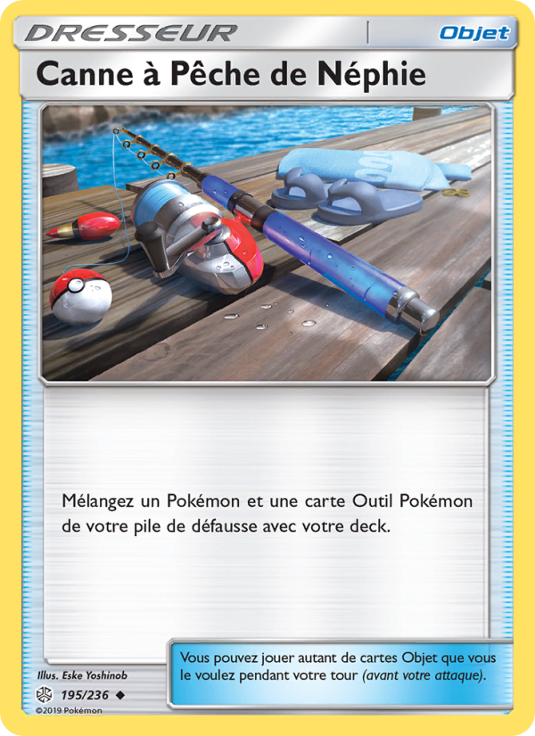 Canne à Pêche de Néphie 195 — Éclipse Cosmique (French Pokémon TCG card)