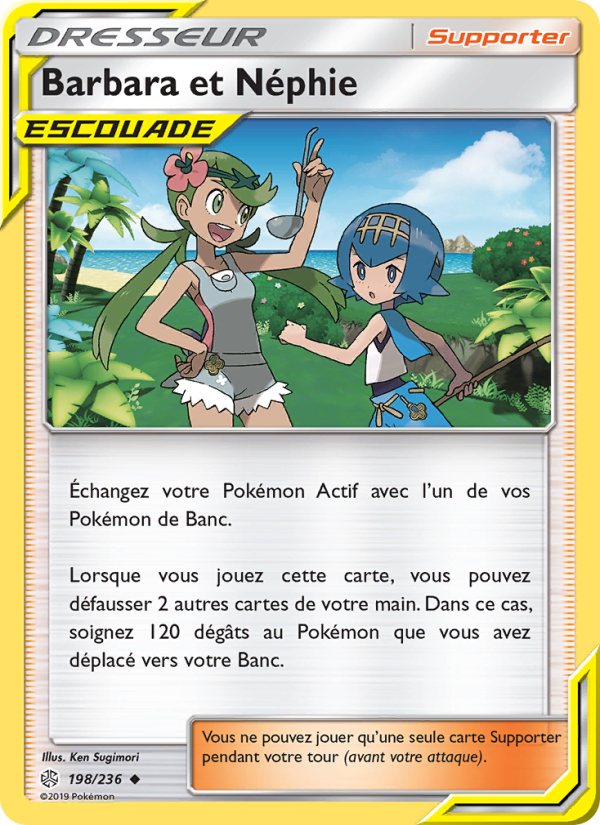 Barbara et Néphie 198 — Éclipse Cosmique (French Pokémon TCG card)