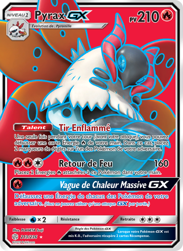 Pyrax GX 213 — Éclipse Cosmique (French Pokémon TCG card)