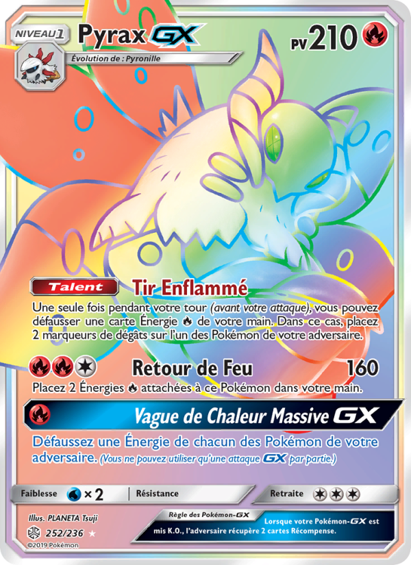 Pyrax GX 252 — Éclipse Cosmique (French Pokémon TCG card)