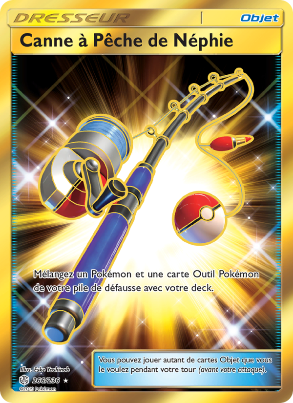 Canne à Pêche de Néphie 266 — Éclipse Cosmique (French Pokémon TCG card)