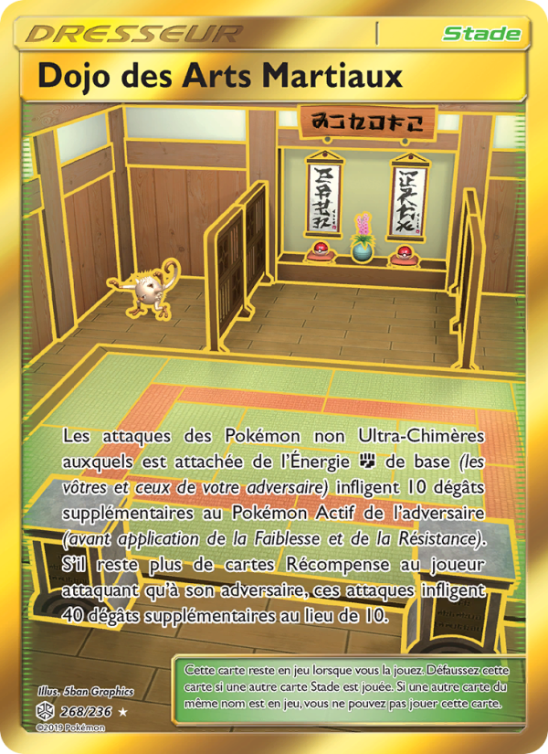 Dojo des Arts Martiaux 268 — Éclipse Cosmique (French Pokémon TCG card)