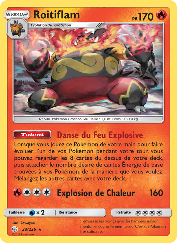 Roitiflam 33 — Éclipse Cosmique (French Pokémon TCG card)