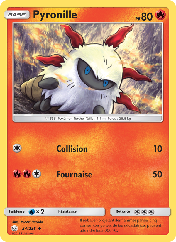 Pyronille 34 — Éclipse Cosmique (French Pokémon TCG card)
