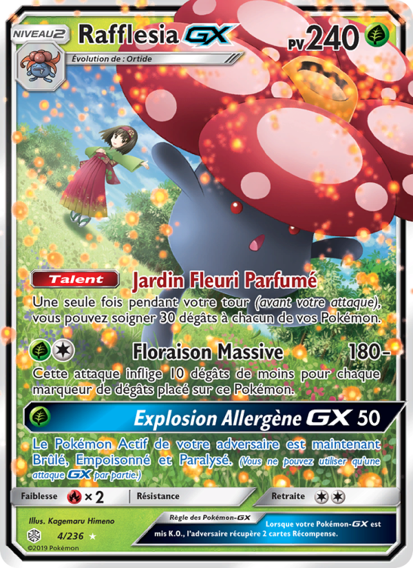 Rafflesia GX 4 — Éclipse Cosmique (French Pokémon TCG card)