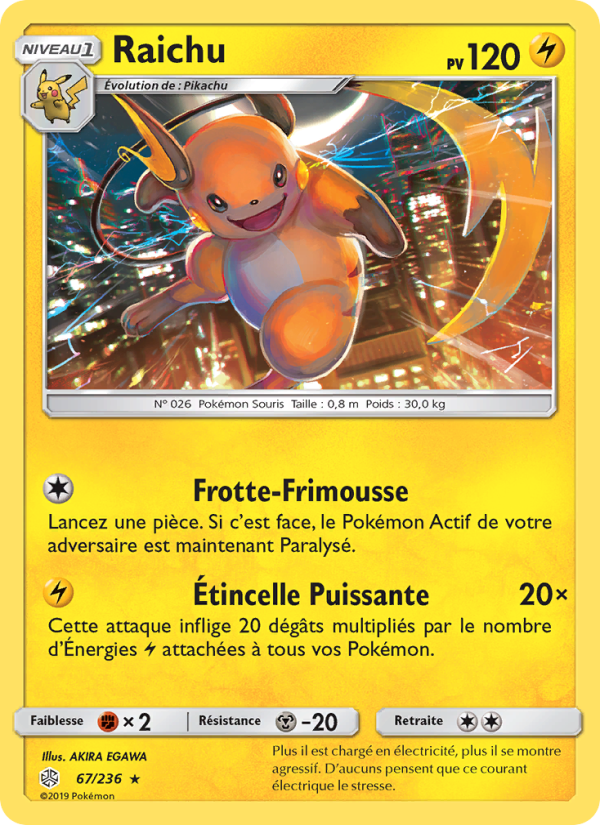 Raichu 67 — Éclipse Cosmique (French Pokémon TCG card)