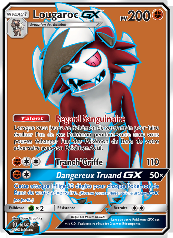 Lougaroc GX 138 — Gardiens Ascendants (French Pokémon TCG card)