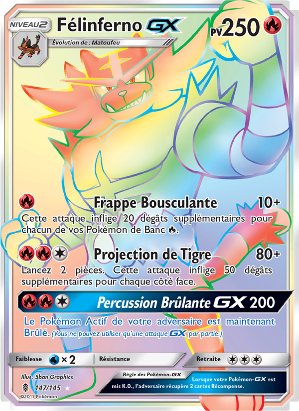 Félinferno GX 147 — Gardiens Ascendants (French Pokémon TCG card)