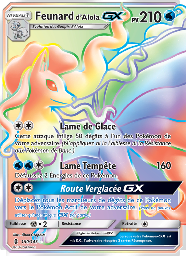 Feunard d’Alola GX 150 — Gardiens Ascendants (French Pokémon TCG card)